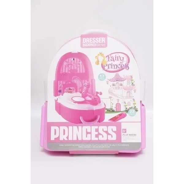 17 Pcs Makeup Backpack | Fairy Princess Dresser Backpack