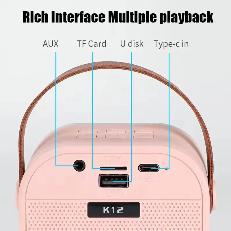 K12 3-in-1 Wireless Karaoke Mic with RGB Speaker