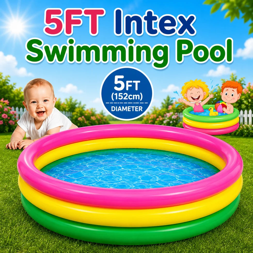 5 FT - Intex Rainbow Swimming Pool For Kids (57422)