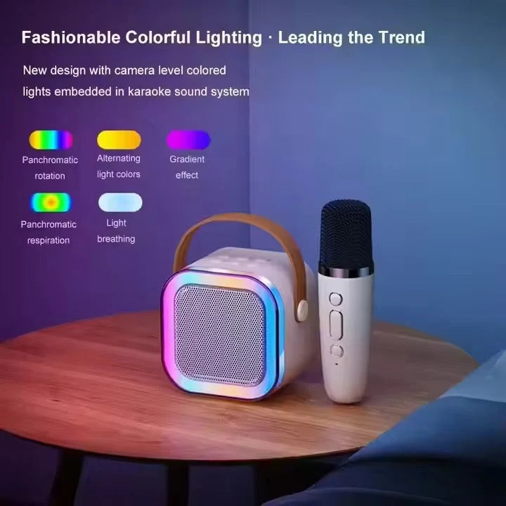 K12 3-in-1 Wireless Karaoke Mic with RGB Speaker