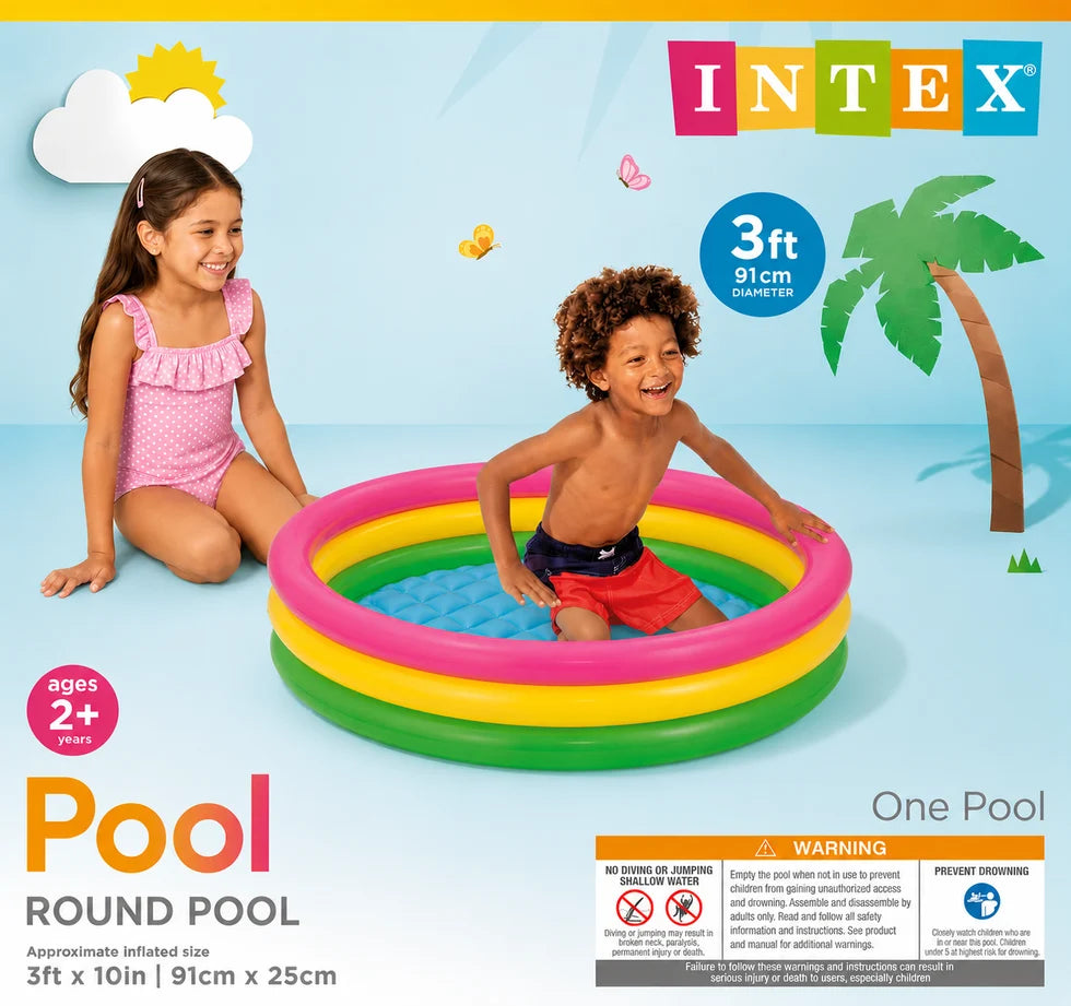 3 FT - Intex Rainbow Swimming Pool For Kids (58924)
