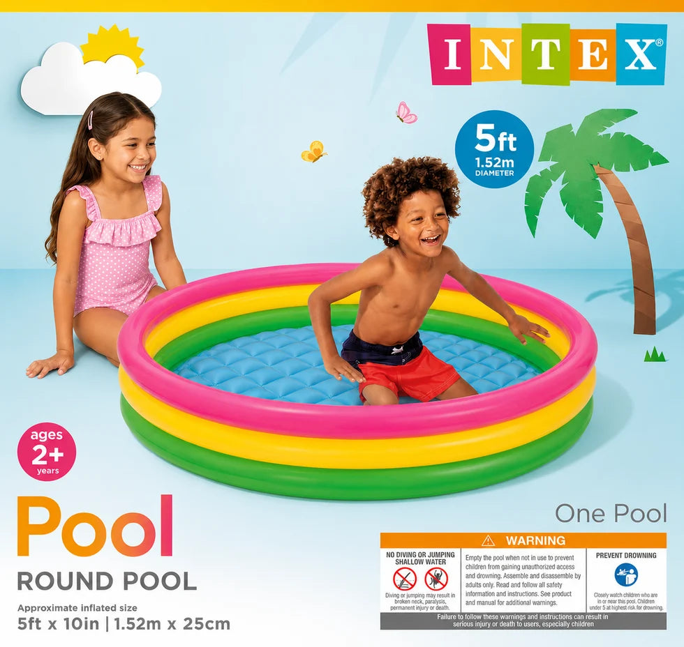 5 FT - Intex Rainbow Swimming Pool For Kids (57422)