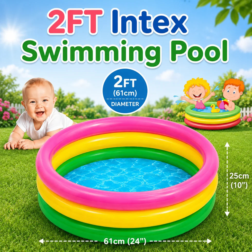 2 FT - Intex Rainbow Swimming Pool For Kids (57107)