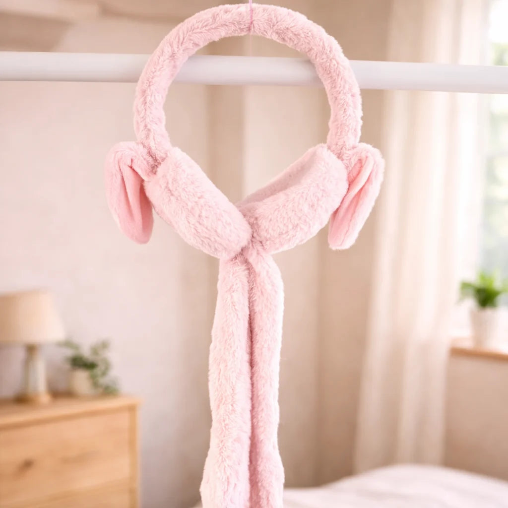 Bunny Earmuffs With Moving Ears - Soft Rabbit Warm Earmuffs For Kids (Random Colors)