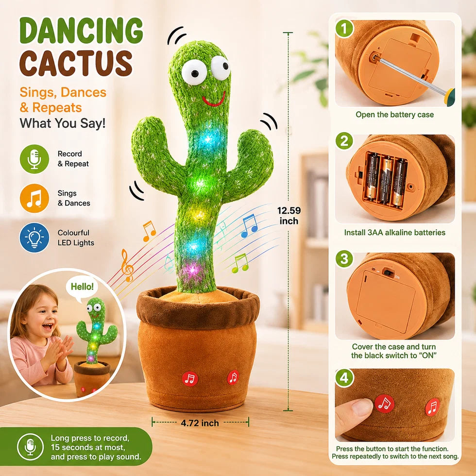 Dancing Talking Cactus Toy (Rechargeable | 02)
