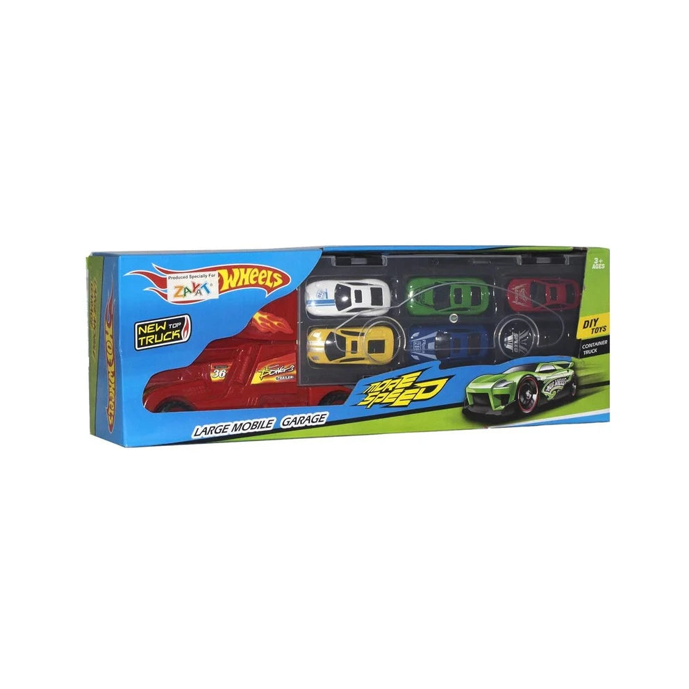 Hot Wheels Mobile Garage Transport Truck with Storage for 6 Cars & Slide-Out Vehicle Action